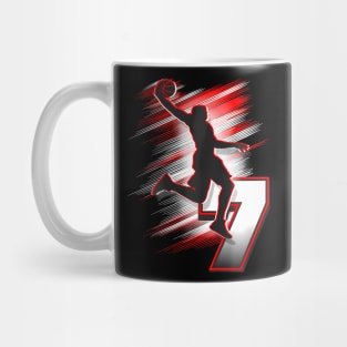 Kids 7 Year Old Basketball Theme 7th Birthday Mug